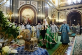 De sărbătoarea Nașterii Preasfintei Născătoare de Dumnezeu Întâistătătorul Bisericii Ortodoxe Ruse a săvârșit Liturghia la catedrala „Hristos Mântuitorul”, or. Moscova
