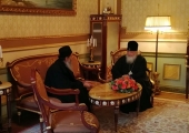 Святіший Патріарх Кирил зустрівся з антіпросопом Руського на Афоні Пантелеімонівського монастиря