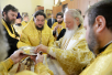 Slujirea Patriarhului în Duminica dinaintea Înălțării Sfintei Cruci la biserica „Toți Sfinții care în pământul Rusiei au strălucit” din Novokosino