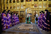 Slujirea Patriarhului de sărbătoarea Icoanei Maicii Domnului de Iveria la mănăstirea Novodevichy, or. Moscova. Dumnezeiasca Liturghie. Hhirotonia arhimandritului Piotr (Dmitriev) în treapta de episcop de Luhovitsy