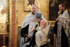 Патриаршее служение в канун праздника Казанской иконы Божией Матери в Богоявленском кафедральном соборе в Москве