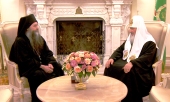 Святіший Патріарх Кирил зустрівся з ігуменом Руського на Афоні Пантелеїмонового монастиря