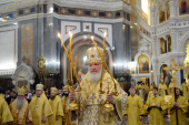 De ziua pomenirii Sfântului Ierarh Filaret al Moscovei Întâistătătorul Bisericii Ortodoxe Ruse a săvârșit Liturghia în catedrala „Hristos Mântuitorul”