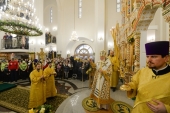 Întâistătătorul Bisericii Ortodoxe Ruse a sfințit biserica cu hramul în cinstea Sfântului Ierarh Spriridon al Trimitundei din Nagatinski Zaton, or. Moscova, și a condus hirotonia arhimandritului Evfimii (Maksimenko) în treapta de episcop de Usman