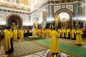 Святейший Патриарх Кирилл совершил в Храме Христа Спасителя молебное пение на новолетие