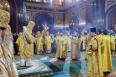 De sărbătoarea Nașterii Domnului Întâistătătorul Bisericii Ortodoxe Ruse a săvârșit vecernia mare în catedrala „Hristos Mântuitorul”, or. Moscova