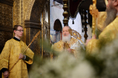 De sărbătoarea Soborului Preasfintei Născătoare de Dumnezeu Sanctitatea Sa Patriarhul Chiril a săvârșit Liturghia în catedrala „Adromirea Maicii Domnului” din Kremlin, or. Moscova