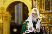 La cea de a opta aniversare de la intronizarea Sanctității Sale Patriarhul Chiril în catedrala „Hristos Mântuitorul” a fost săvârșită Dumnezeiasca Liturghie