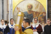 День православной молодежи в Санкт-Петербурге. Божественная литургия в Исаакиевском соборе. Крестный ход