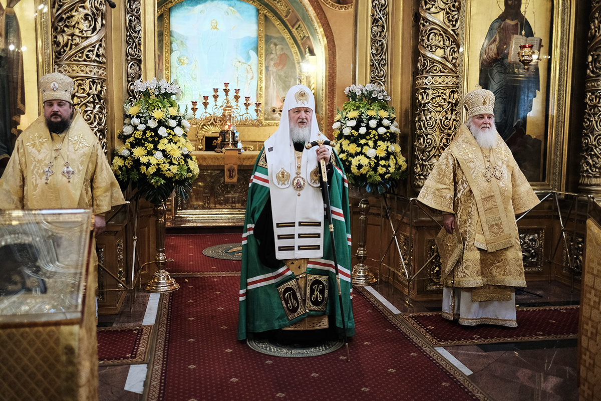 Патриаршее служение в день памяти святителя Алексия Московского в Богоявленском кафедральном соборе г. Москвы