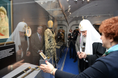 Vizitarea de către Sanctitatea Sa Patriarhul Chiril a expoziției „Ocrotitoarea împărătească a Rusiei” din Kolomenskoye