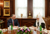A avut loc întâlnirea Sanctității Sale Patriarhul Chiril cu Președintele Republicii Moldova Igor Dodon