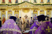 Патриаршее служение в Неделю 5-ю Великого поста в храме святого праведного Иоанна Русского в Фили-Давыдкове в Москве