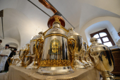 Întâistătătorul Bisericii Ortodoxe Ruse a săvârșit Te-Deum-ul pentru începutul rânduielii Fierberii Sfântului Mir
