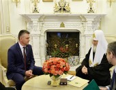 A avut loc întâlnirea Sanctității Sale Patriarhul Chiril cu Președintele Republicii Moldovenești Nistrene V.N. Krasnoselskiy și arhiepiscopul de Tiraspol și Dubăsari Sava