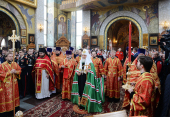 У день пам'яті великомученика Георгія Побідоносця Святіший Патріарх Кирил звершив Літургію в Георгіївському храмі на Поклонній горі в Москві