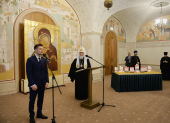 Sanctitatea Sa Patriarhul Chiril a vizitat acțiunea de lansare a primului volum al „Dicționarului mare al limbii slavone bisericești din Vremea Nouă”