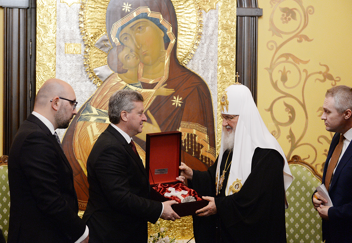 Întâlnirea Sanctității Sale Patriarhul Chiril cu Președintele Republicii Macedonia Gjorge Ivanov