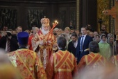 В день памяти святых равноапостольных Мефодия и Кирилла Святейший Патриарх Кирилл совершил Литургию в Храме Христа Спасителя в Москве