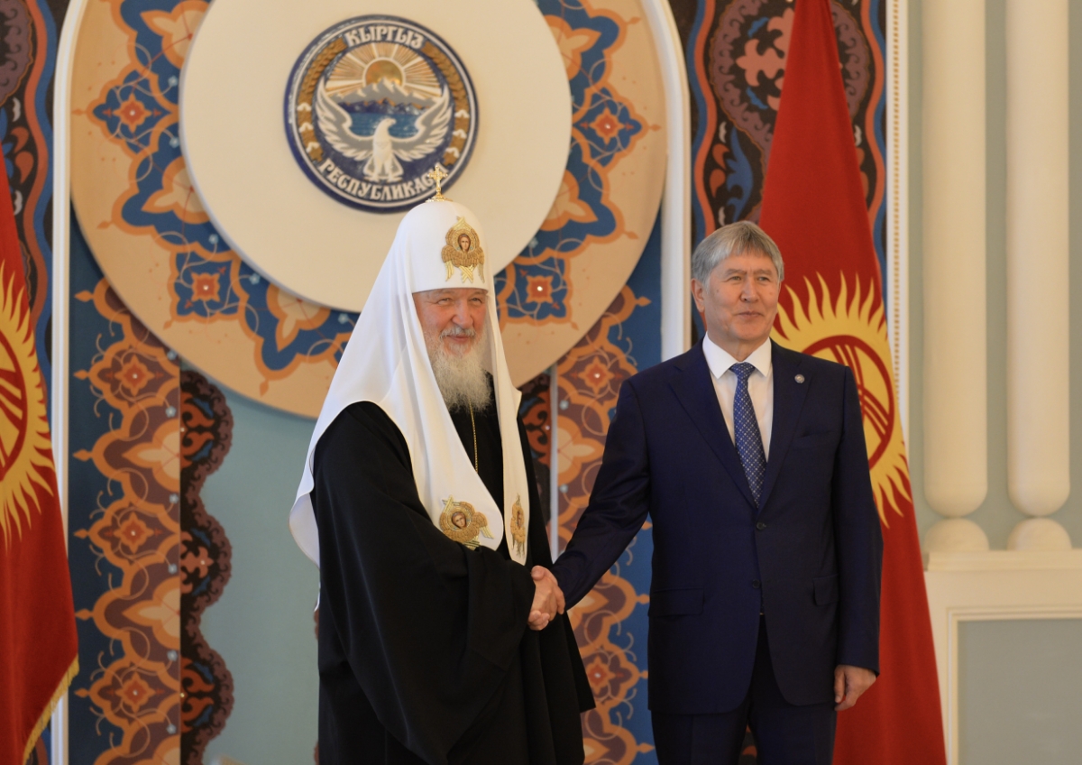 Патриарший визит в Киргизскую Республику. Встреча с Президентом Кыргызстана А.Ш. Атамбаевым