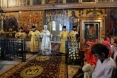 Святейший Патриарх Кирилл совершил всенощное бдение в Софийском соборе Великого Новгорода