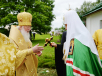 Патриарший визит в Новгородскую митрополию. Литургия в Николо-Вяжищском монастыре
