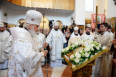 Предстоятель Русской Церкви совершил утреню всенощного бдения в Константино-Еленинском монастыре Санкт-Петербургской епархии