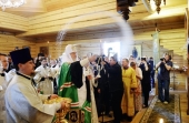 Святейший Патриарх Кирилл освятил Троицкий храм Линтульского подворья Константино-Еленинского монастыря Санкт-Петербургской епархии