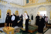 Святейший Патриарх Кирилл совершил литию по митрополиту Никодиму (Ротову)