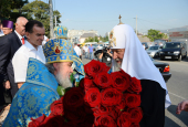 De sărbătoarea Nașterii Preasfintei Născătoare de Dumnezeu Întâistătătorul Bisericii Ortodoxe Ruse a săvârșit Dumnezeiasca Liturghie în catedrala episcopală „Adormirea Maicii Domnului” din Novorossiysk