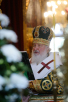 Slujirea Patriarhului de ziua adormirii Sfântului Cuvios Serghie de Radonej Întâistătătorul Bisericii Ortodoxe Ruse a săvârșit Dumnezeiasca Liturghie în Lavra „Sfânta Treime” a Cuviosului Serghie