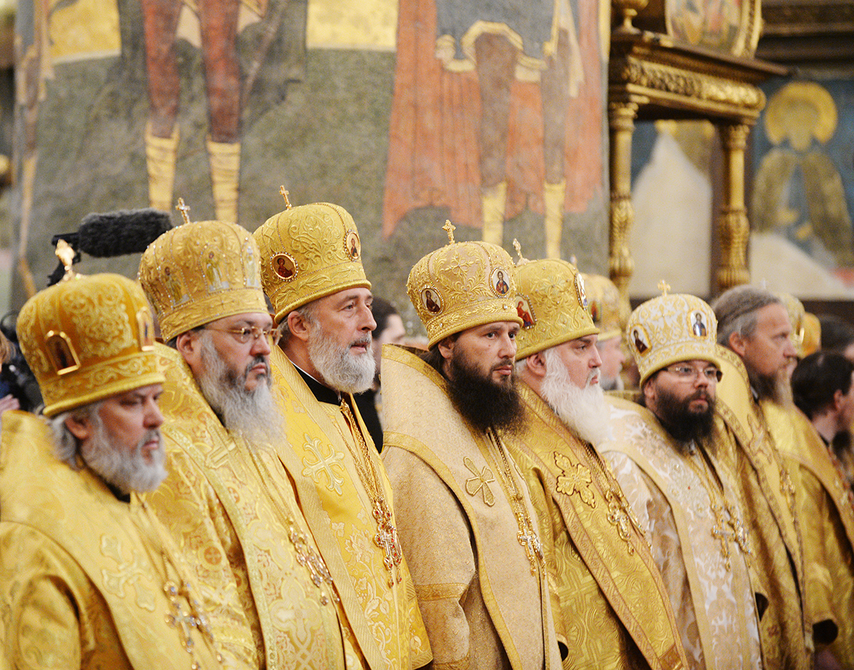 Патриаршее служение в день Первосвятителей Московских в Успенском соборе Московского Кремля