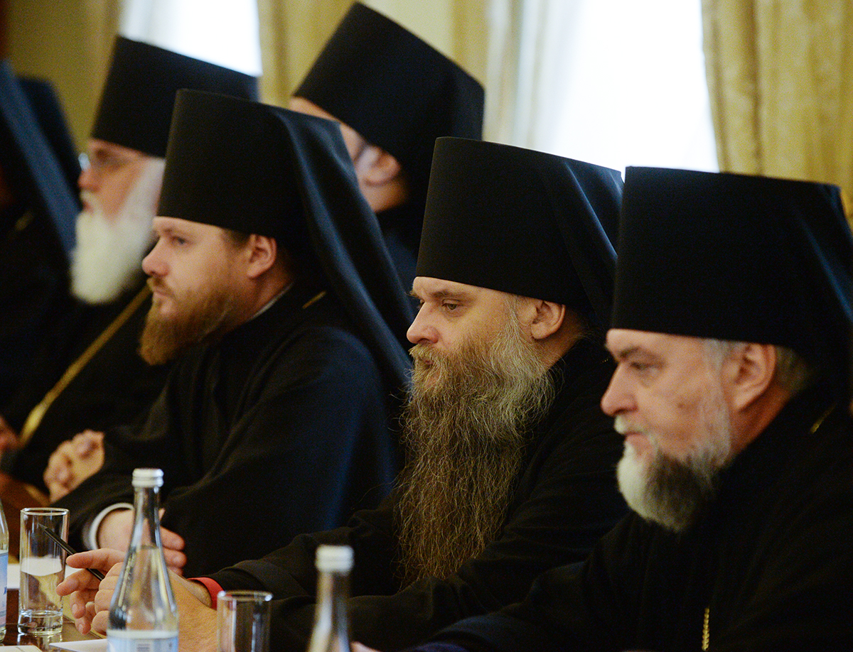 Întâlnirea Sanctității Sale Patriarhul Chiril cu participanții la cursurile de ridicare a calificării pentru arhiereii nou numiți
