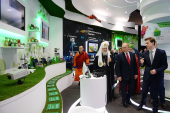 Президент России В.В. Путин и Святейший Патриарх Кирилл посетили выставку «Россия, устремленная в будущее» в Москве
