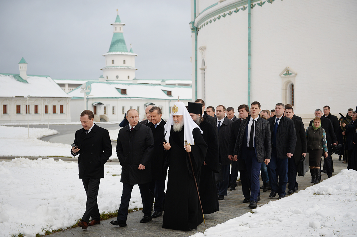 Vizitarea de către Președintele Rusiei, Sanctitatea Sa Patriarhul Chiril și președintele Guvernului Rusiei mănăstirii cu hramul „Noul Ierusalim - Învierea Domnului”