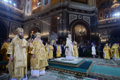Slujirea Patriarhului de sărbătoarea Nașterea Domnului în catedrala „Hristos Mântuitorul”, or. Moscova
