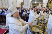 De sărbătoarea Botezului Domnului mitropolitul de Astana Alexandr a săvârșit Dumnezeiasca Liturghie în catedrala episcopală „Înălțarea Domnului” din Almaty