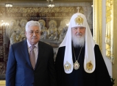 His Holiness Patriarch Kirill of Moscow and All Russia met with President of the State of Palestine Mahmoud Abbas