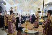 Sanctitatea Sa Patriarhul Chiril a săvârșit o litie în legătură cu cea de-a zecea aniversare a Întâiului ierarh al Bisericii Ortodoxe Ruse din Străinătate mitropolitul Lavr