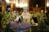 Slujirea Patriarhului în ajunul sărbătorii Intrării Domnului în Ierusalim în catedrala „Hristos Mântuitorul”