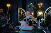Напередодні середи Страсної седмиці Святіший Патріарх Кирил взяв участь у вечірньому богослужінні в Олексіївському ставропігійному монастирі