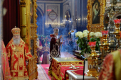 His Holiness Patriarch Kirill celebrates Paschal Great Vespers at the Cathedral of Christ the Saviour