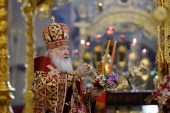 În Marțea din Săptămâna Luminată Întâistătătorul Bisericii Ortodoxe Ruse a săvârșit Dumnezeiasca Liturghie în Lavra „Sfânta Treime” a Cuviosului Serghie