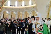 Patriarch Kirill celebrates thanksgiving at the Cathedral of the Resurrection in Tirana and meets Archbishop Anastasios of Tirana and All Albania