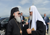 Patriarchal visit to Albania. At the airport of Tirana