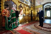 Sanctitatea Sa Patriarhul Chiril a săvârșit un Te-Deum de mulțumire în catedrala „Buna Vestire a Maicii Domnului” din Kremlin cu prilejul intrării în funcție a Președintelui Rusiei V.V. Putin