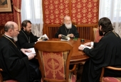 Primate of Russian Church holds working meeting with chairman of the Department for External Church Relations and head of the Administration for Institutions Abroad