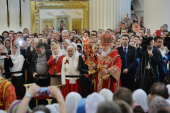 Vizita Patriarhului la Mitropolia de Sankt-Petersburg. Sfințirea mare a catedralei „Sfânta Treime” a fostului regiment „Izmailovsky” din Sankt-Petersburg