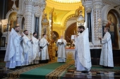 В праздник Вознесения Господня Предстоятель Русской Церкви совершил Литургию в Храме Христа Спасителя в Москве