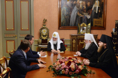 Întâlnirea Sanctității Sale Patriarhul Chiril cu guvernatorul regiunii Novgorod Andrei Sergheevici Nikitin și mitropolitul de Novgorod și Starya Russa Lev